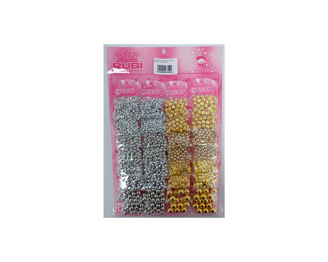 ACCESORIOS RUBI 51 PERLA ORO/PLATA x32 UNID