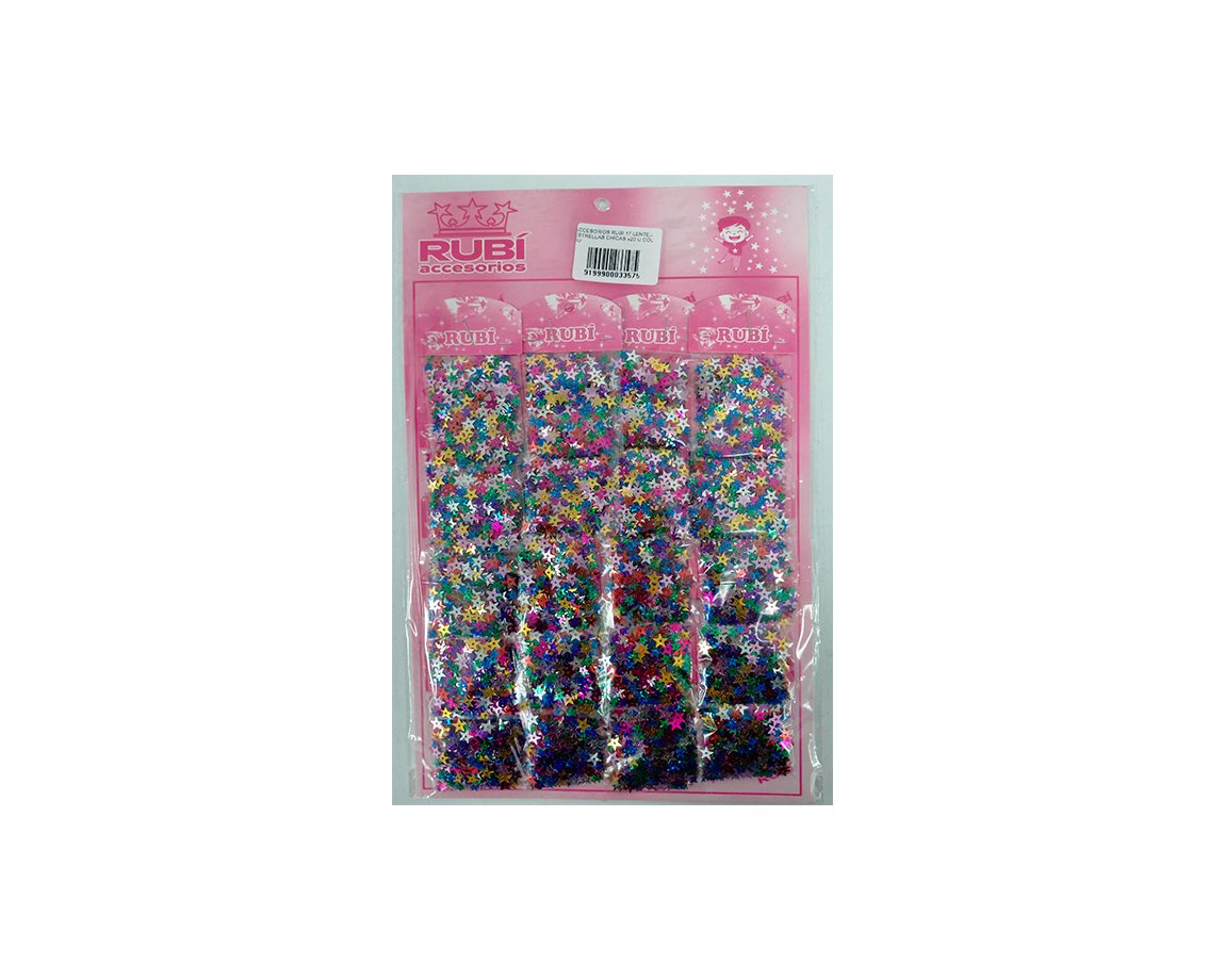 ACCESORIOS RUBI 17 LENTEJ. ESTRELLAS CHICAS x20 U COL SU