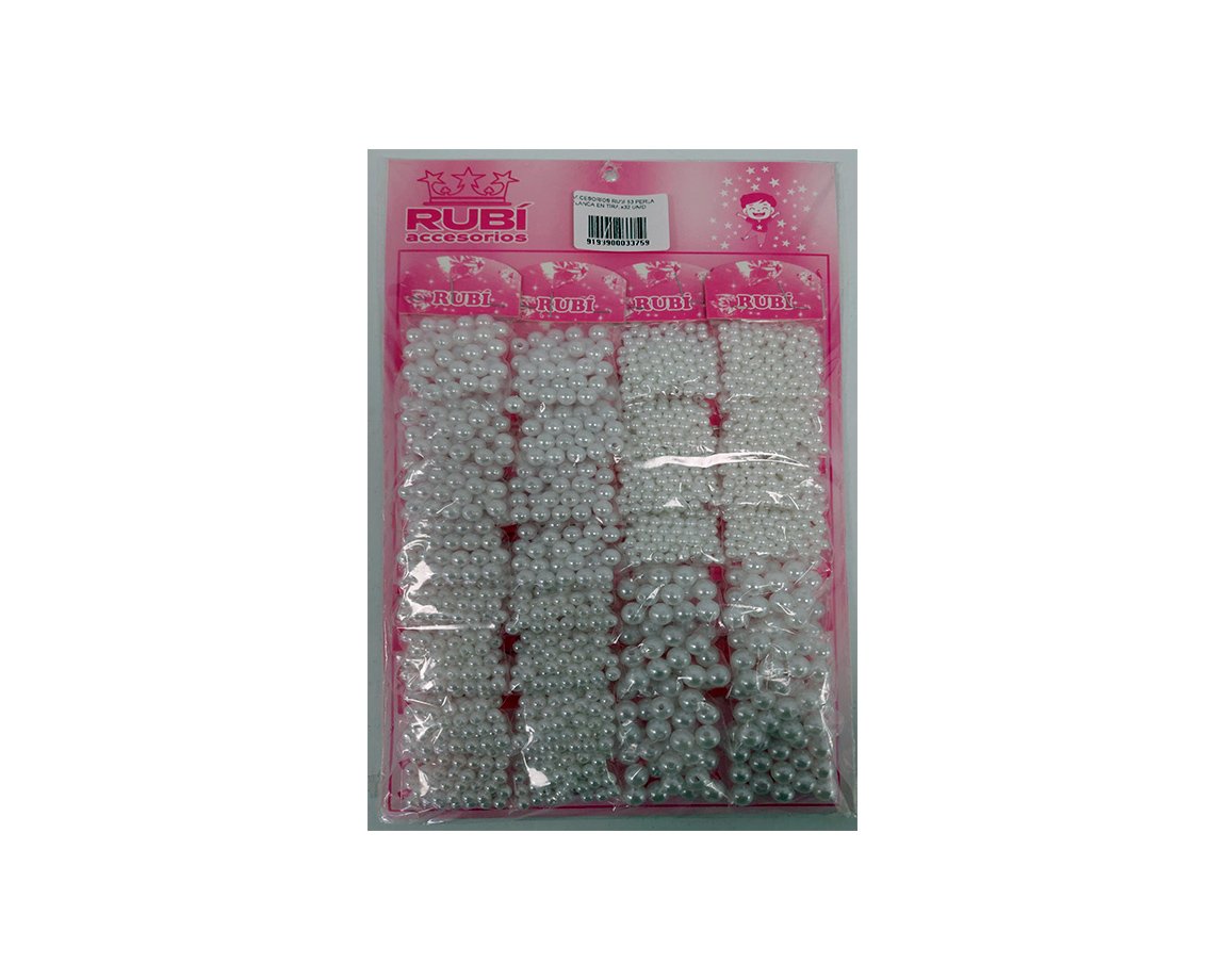 ACCESORIOS RUBI 53 PERLA BLANCA EN TIRA x32 UNID