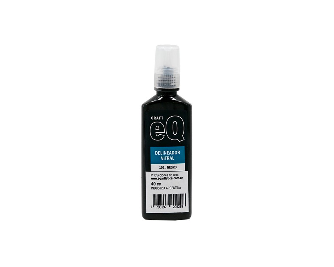 ACCESORIO EQARTE DELINEADOR VITRAL/AGUA 40 CC NEGRO