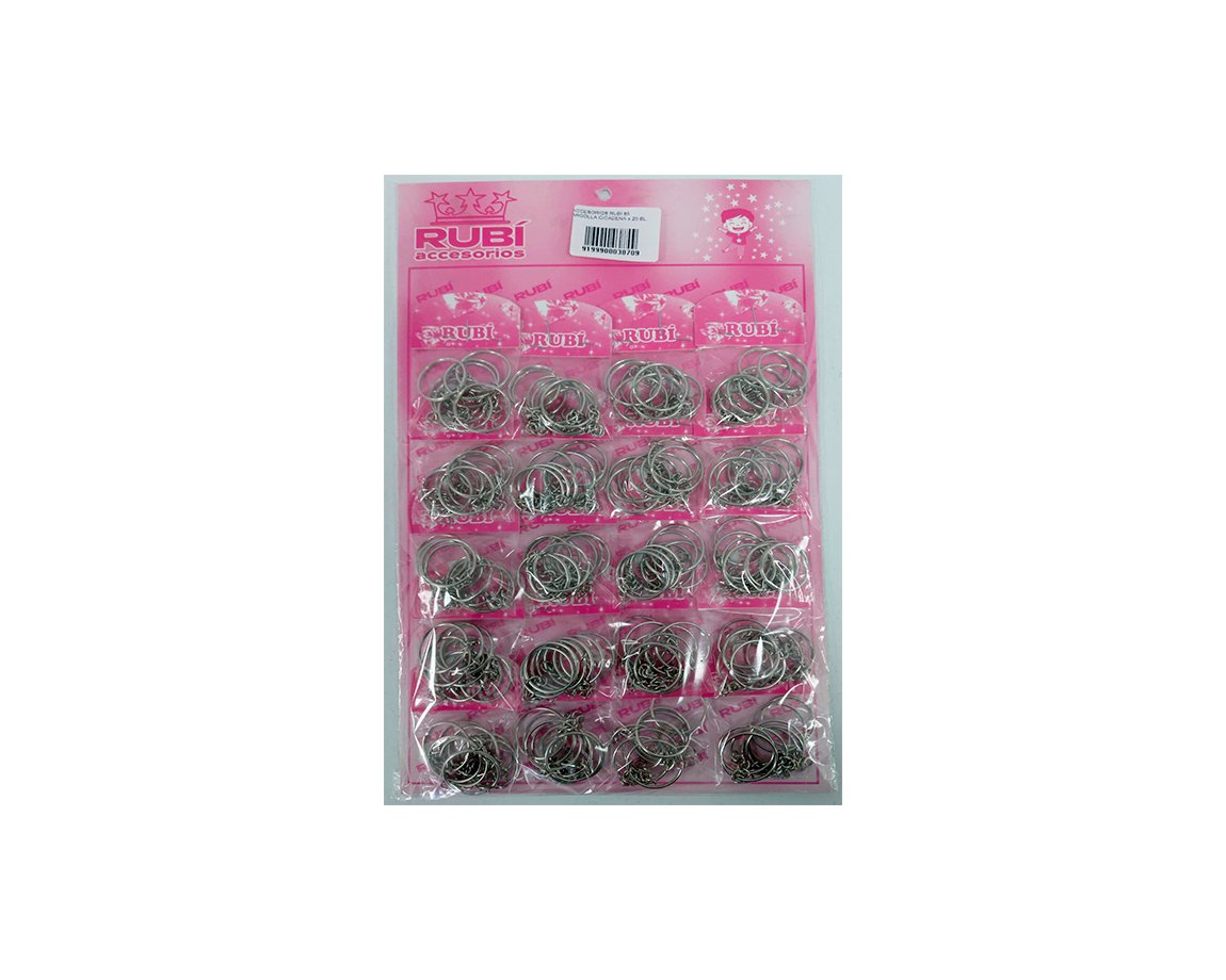 ACCESORIOS RUBI 85 ARGOLLA C/CADENA x 20 BL.