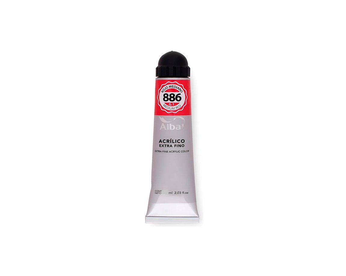ACRILICO ALBA 125 ml G.1 886 ROJO MEDIANO