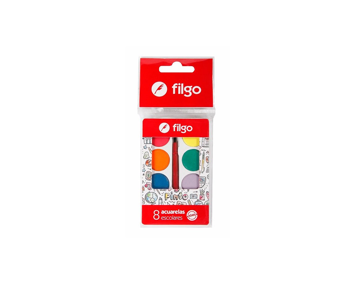 ACUARELA FILGO  8 COL. ESCOLAR