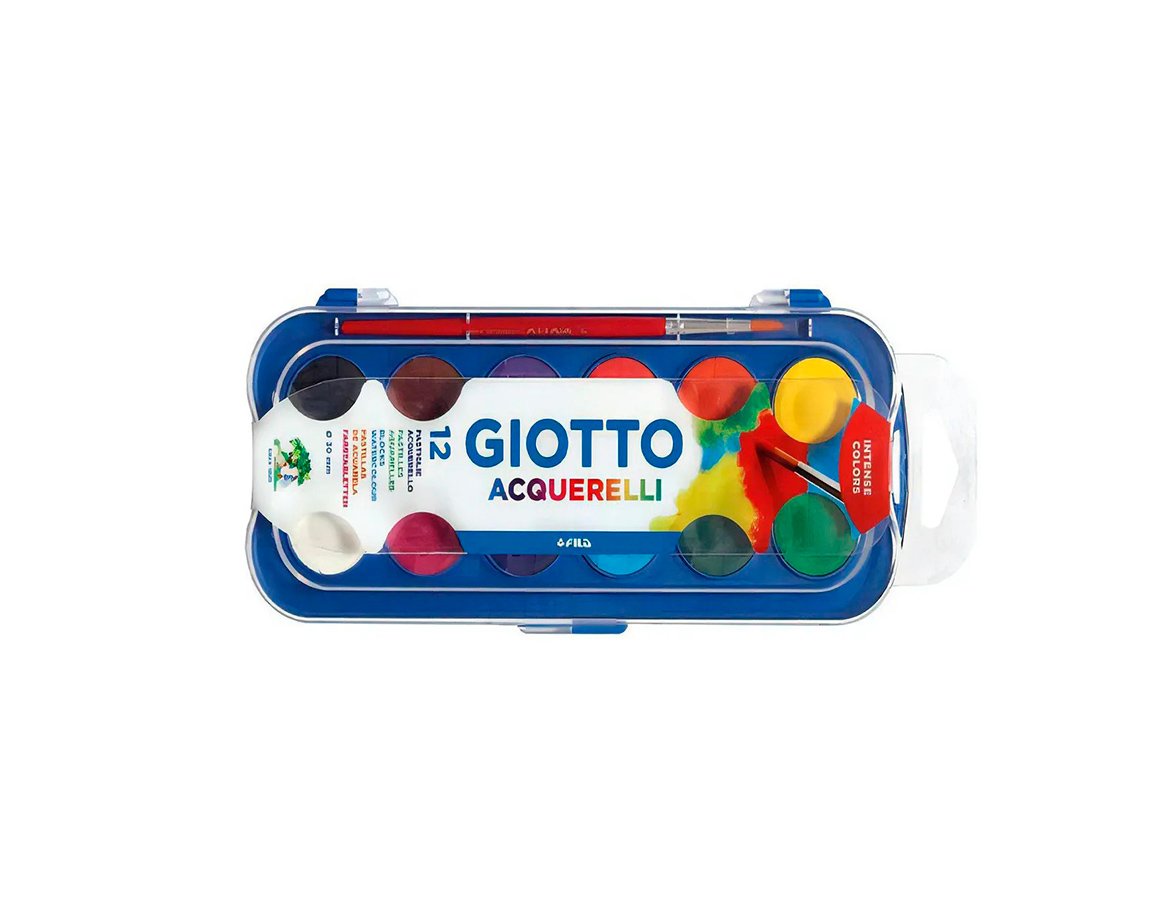 ACUARELA GIOTTO x 12 COL. + PINCEL