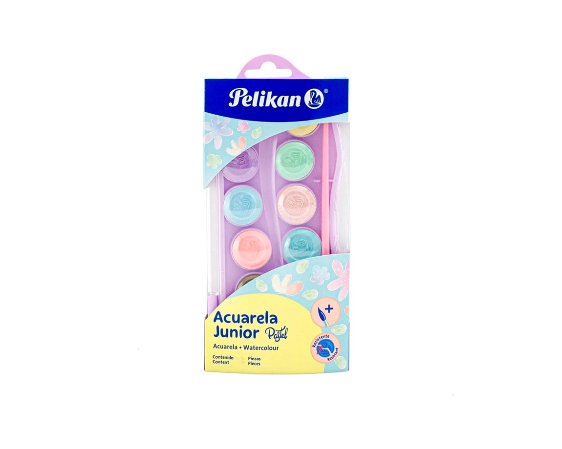 ACUARELA PELIKAN 12 COL. JUNIOR PASTEL C/PINCEL