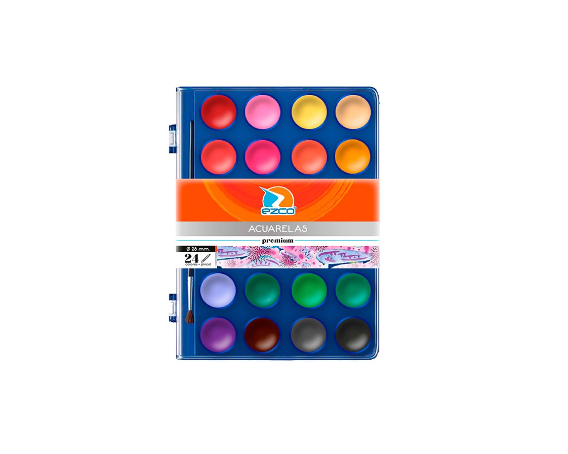 ACUARELA EZCO x 24 COL. PREMIUM EST. PLAST.