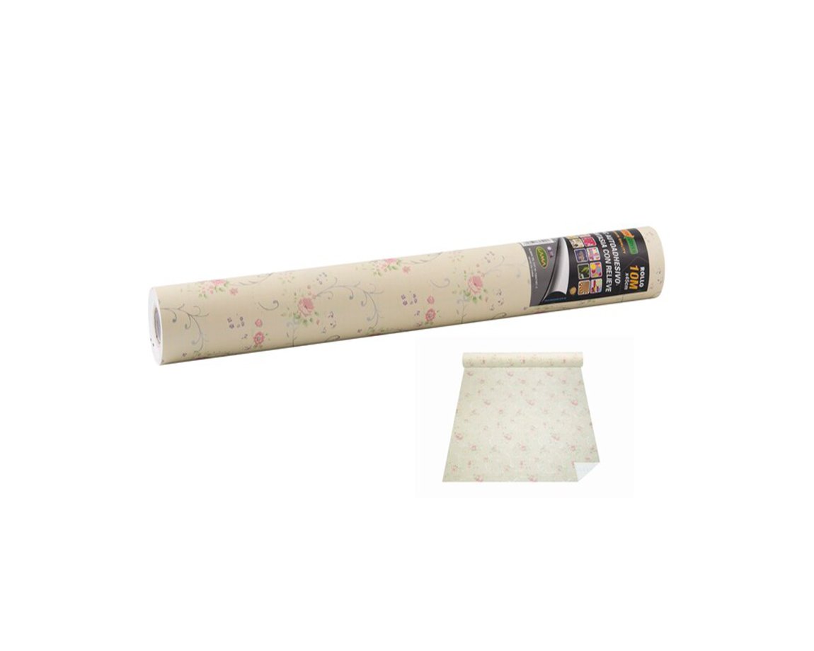 AUTOADHESIVO ROLLO LAMA 1028 x10M FLOR BEIGE