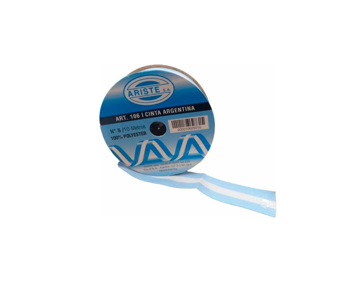 CINTA ARGENTINA ARISTE Nro   5 RAYON 25mm