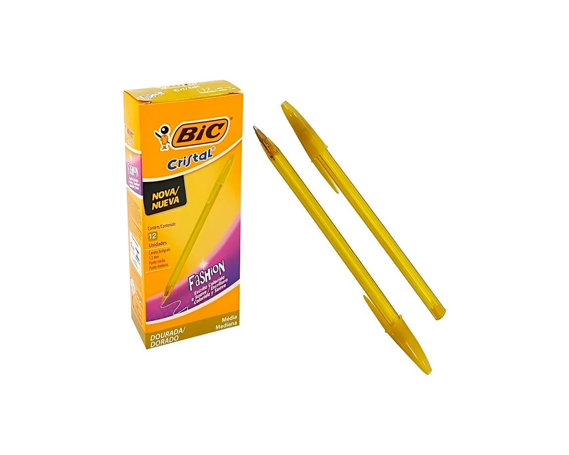 BOLIGRAFO BIC FASHION x 12 U. DORADO