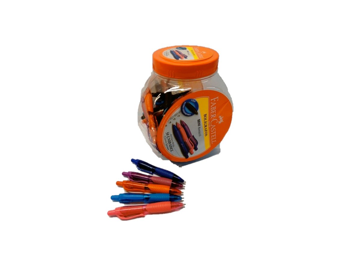 BOLIGRAFO FABER MINI POTE x 50 UNID.