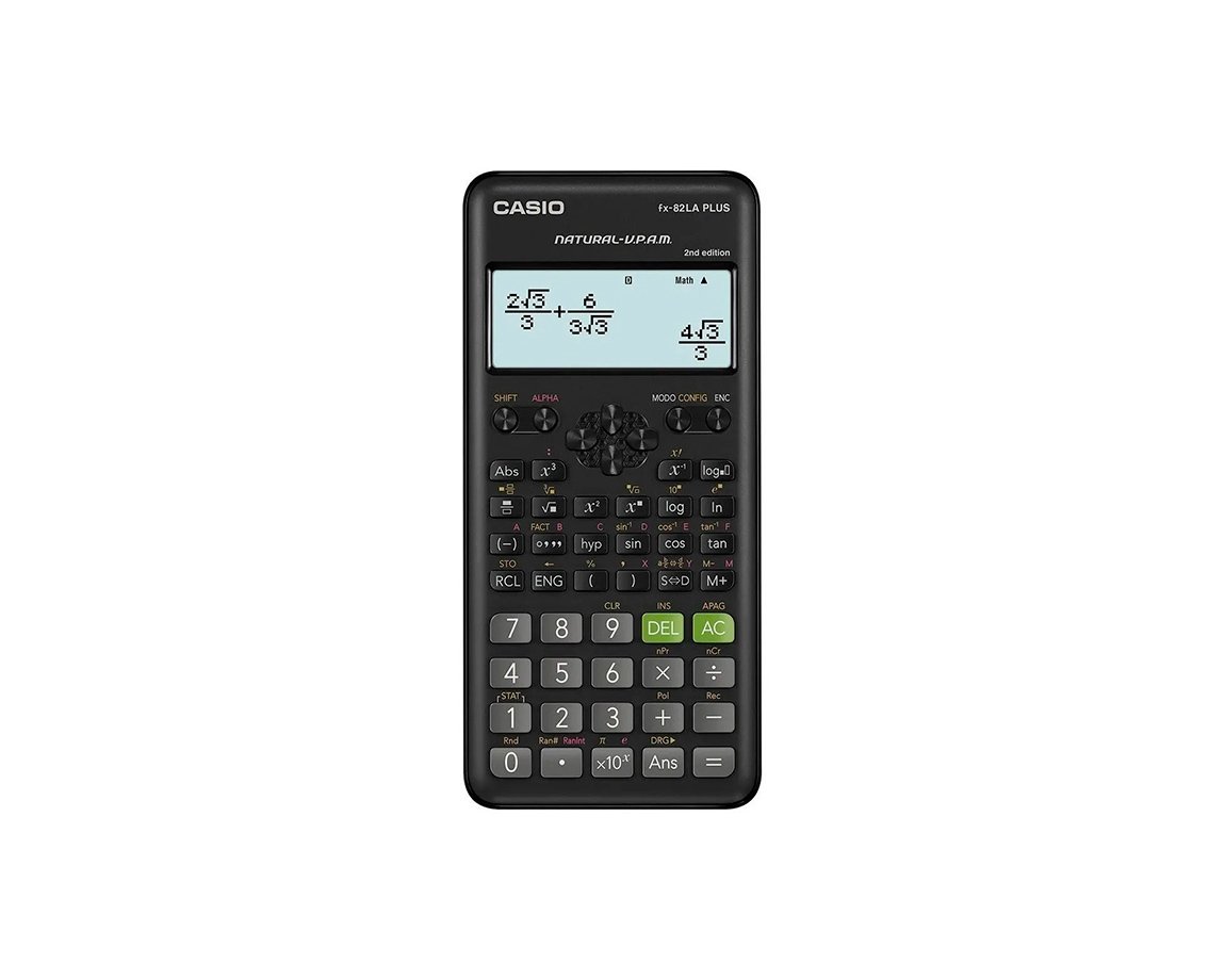 CALCULADORAS CASIO FX-82LA PLUS CIENT 252 FUNC NEGRO