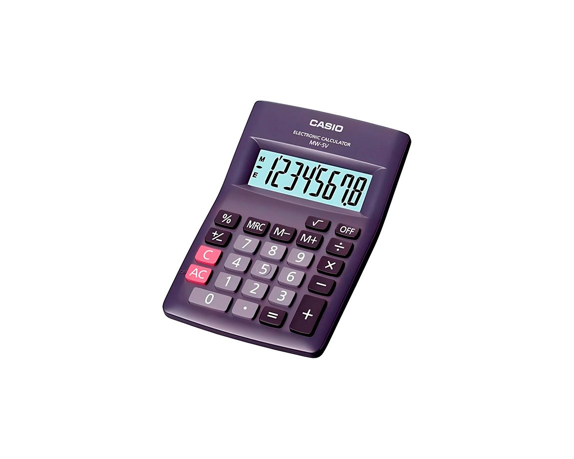 CALCULADORAS CASIO MW5V BOLSILLO 8 DIG. NEGRA