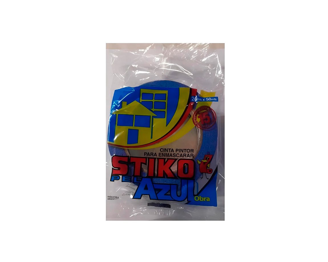 CINTA ADHESIVA STIKO PEL AZUL 24x50 MTS PAPEL