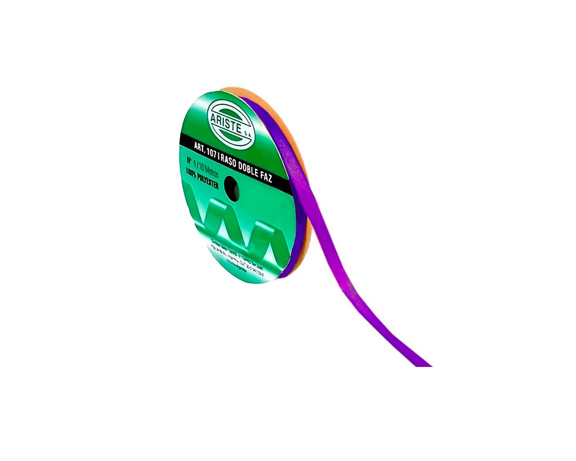 CINTA RASO ARISTE Nro 1  7mm x10 MTS VIOLETA DOBLE FAZ