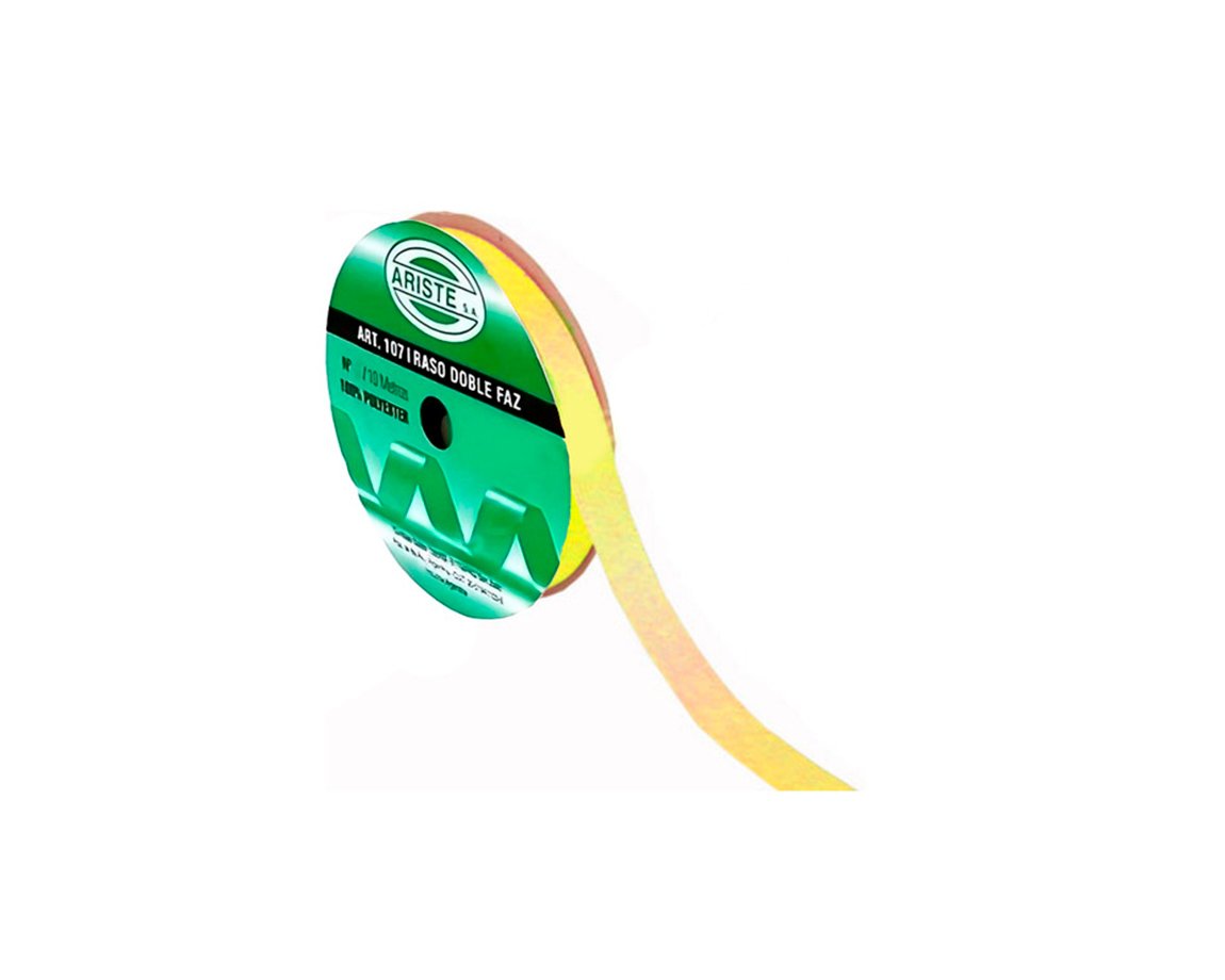 CINTA RASO ARISTE Nro 2  12mm x10 MTS AMARILLO DOBLE FAZ