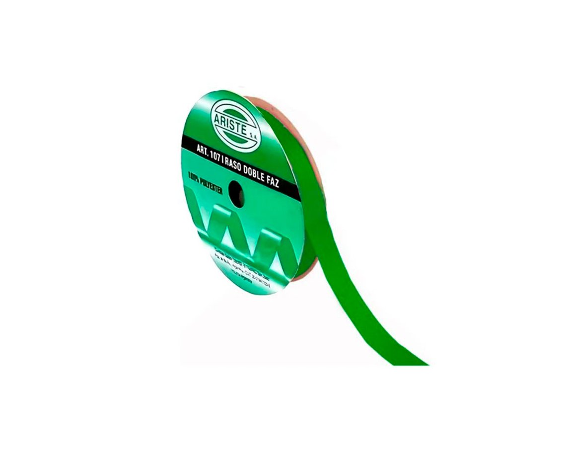CINTA RASO ARISTE Nro 2  12mm x10 MTS VERDE ITALIANO DOBL