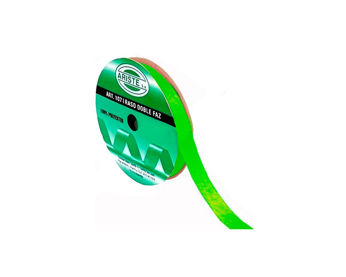 CINTA RASO ARISTE Nro 2  12mm x10 MTS VERDE NILO DOBLE FAZ
