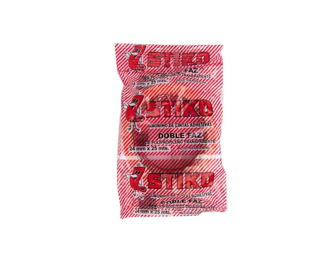 CINTA ADHESIVA STIKO DOBLE FAZ 24-25 MTS