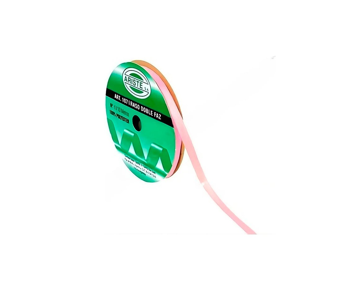 CINTA RASO ARISTE Nro 1  7mm x10 MTS ROSA DOBLE FAZ