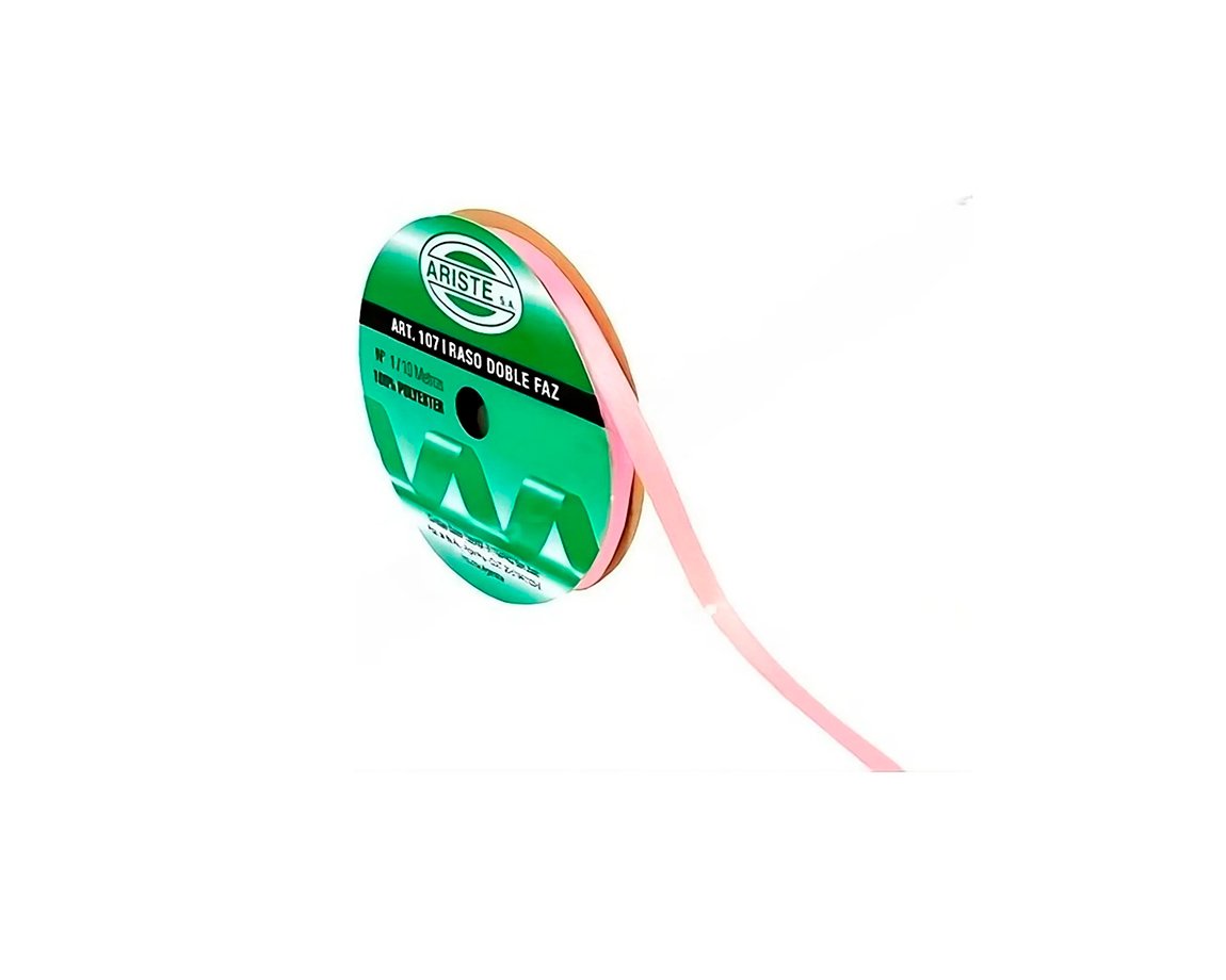 CINTA RASO ARISTE Nro 1  7mm x10 MTS ROSA DIOR DOBLE FAZ