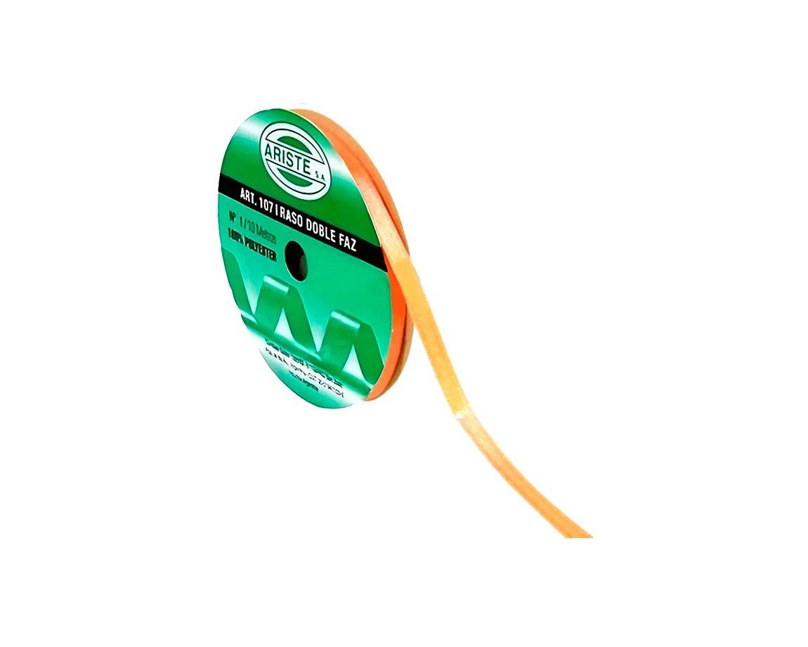 CINTA RASO ARISTE Nro 1  7mm x10 MTS SALMON DOBLE FAZ