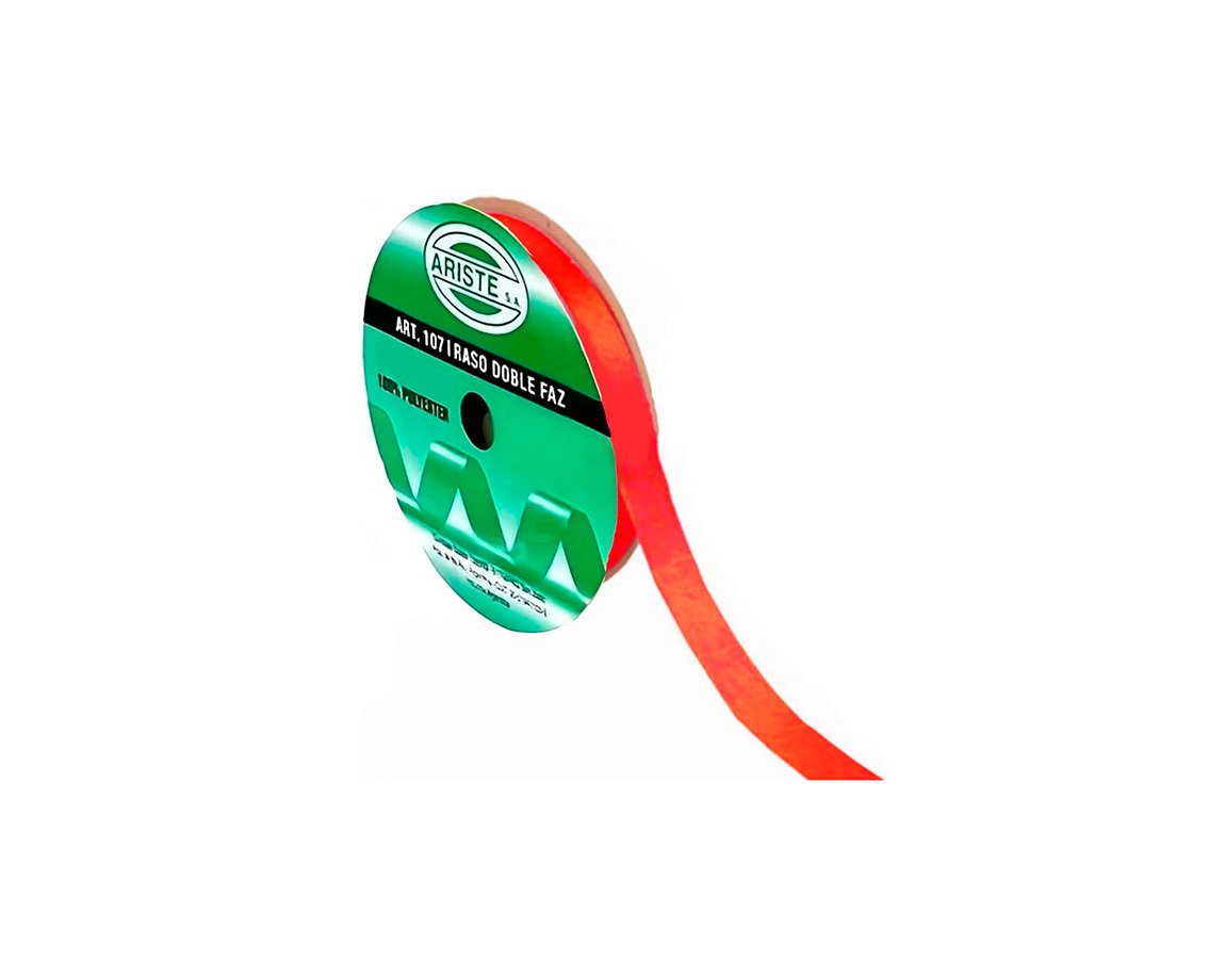 CINTA RASO ARISTE Nro 2  12mm x10 MTS ROJO DOBLE FAZ