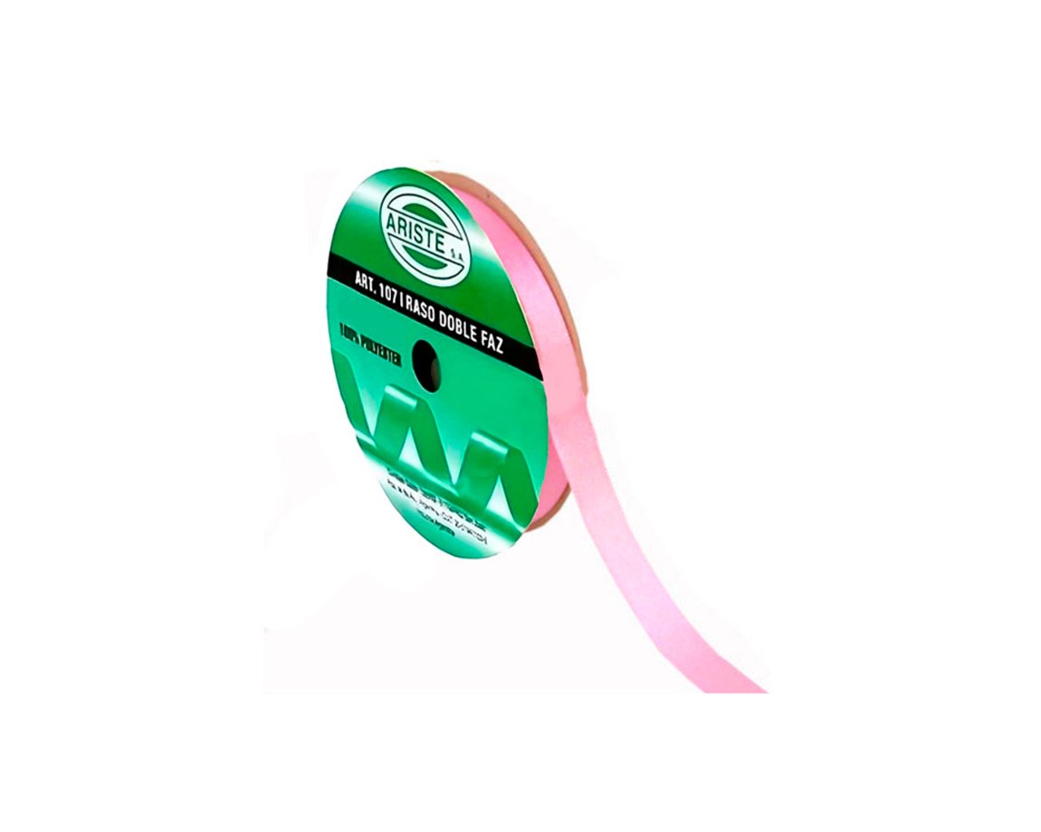CINTA RASO ARISTE Nro 2  12mm x10 MTS ROSA DIOR DOBLE FAZ