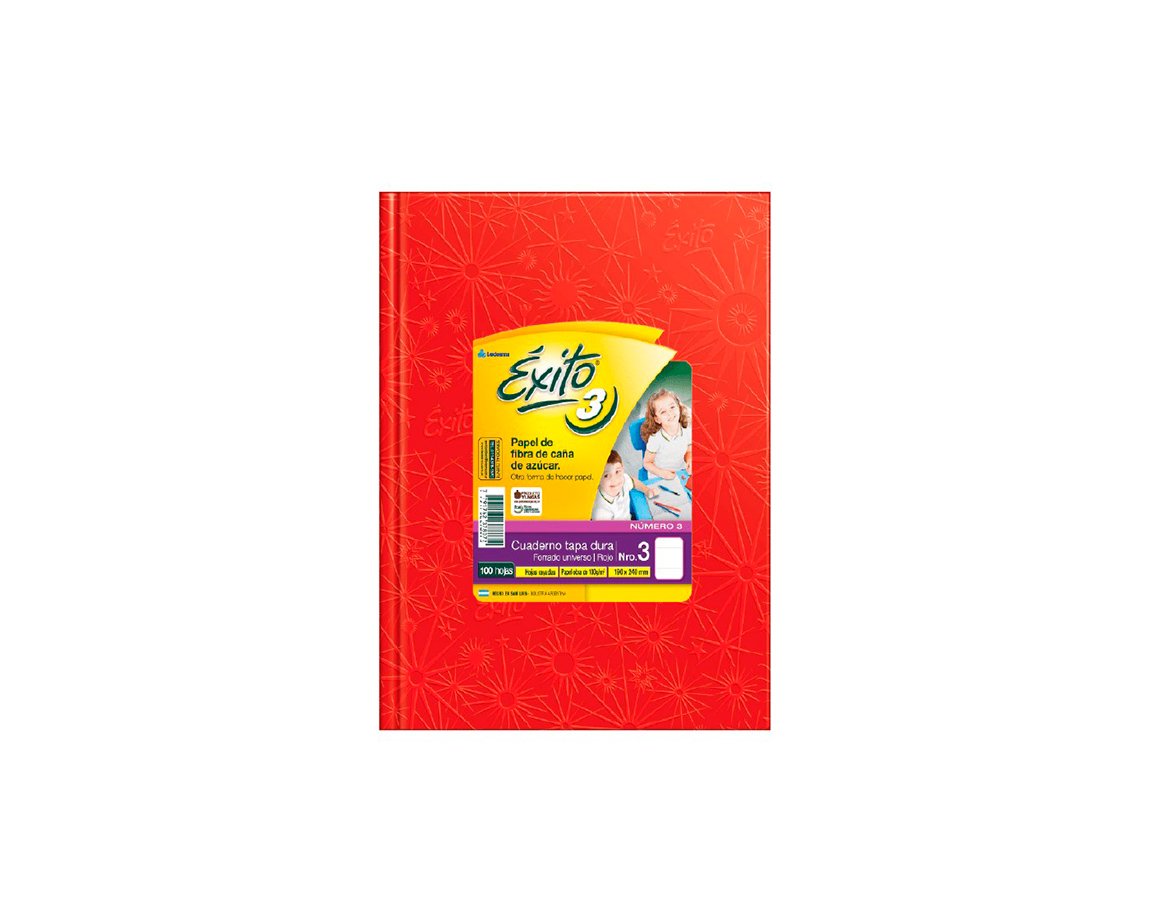 CUADERNO EXITO 19x24 E3 ARAÑA T/D. 100 H = ROJO
