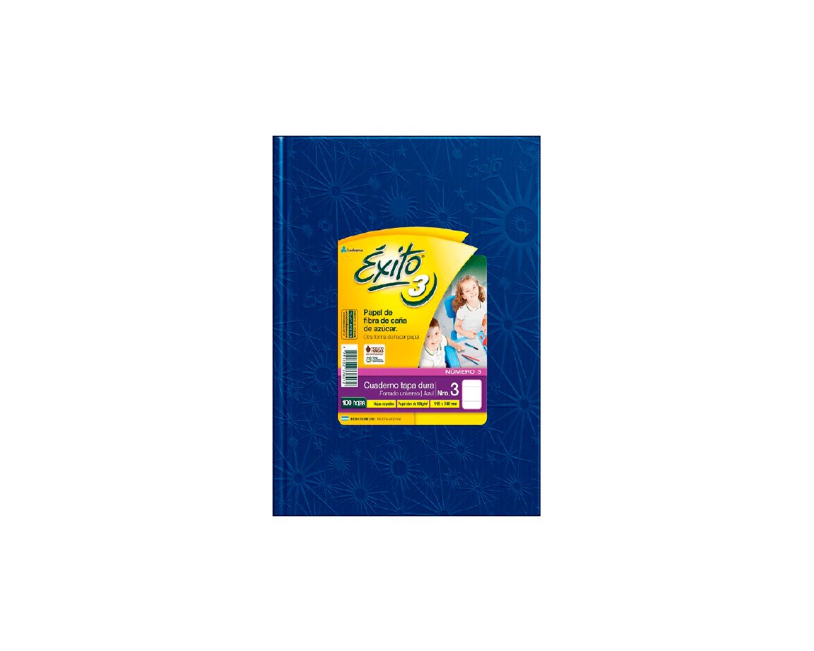 CUADERNO EXITO 19x24 E3 ARAÑA T/D. 100 H = AZUL