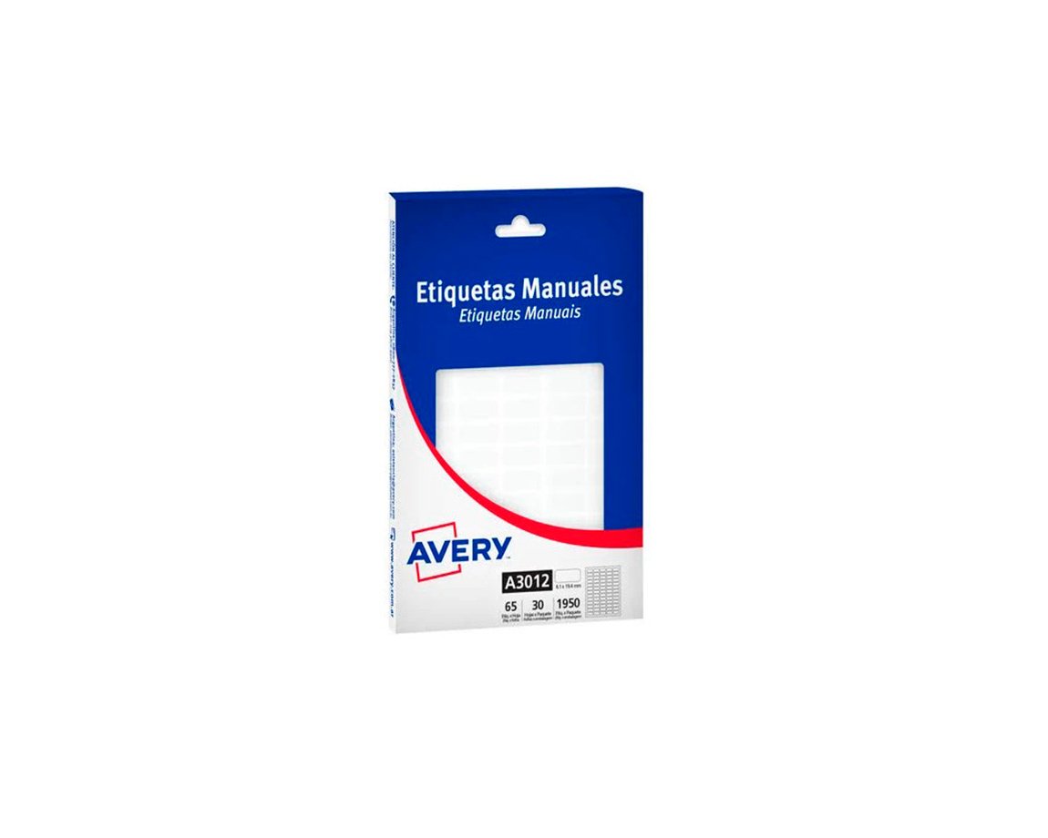 ETIQUETAS AVERY COMERCIAL A3012 8x19 MM