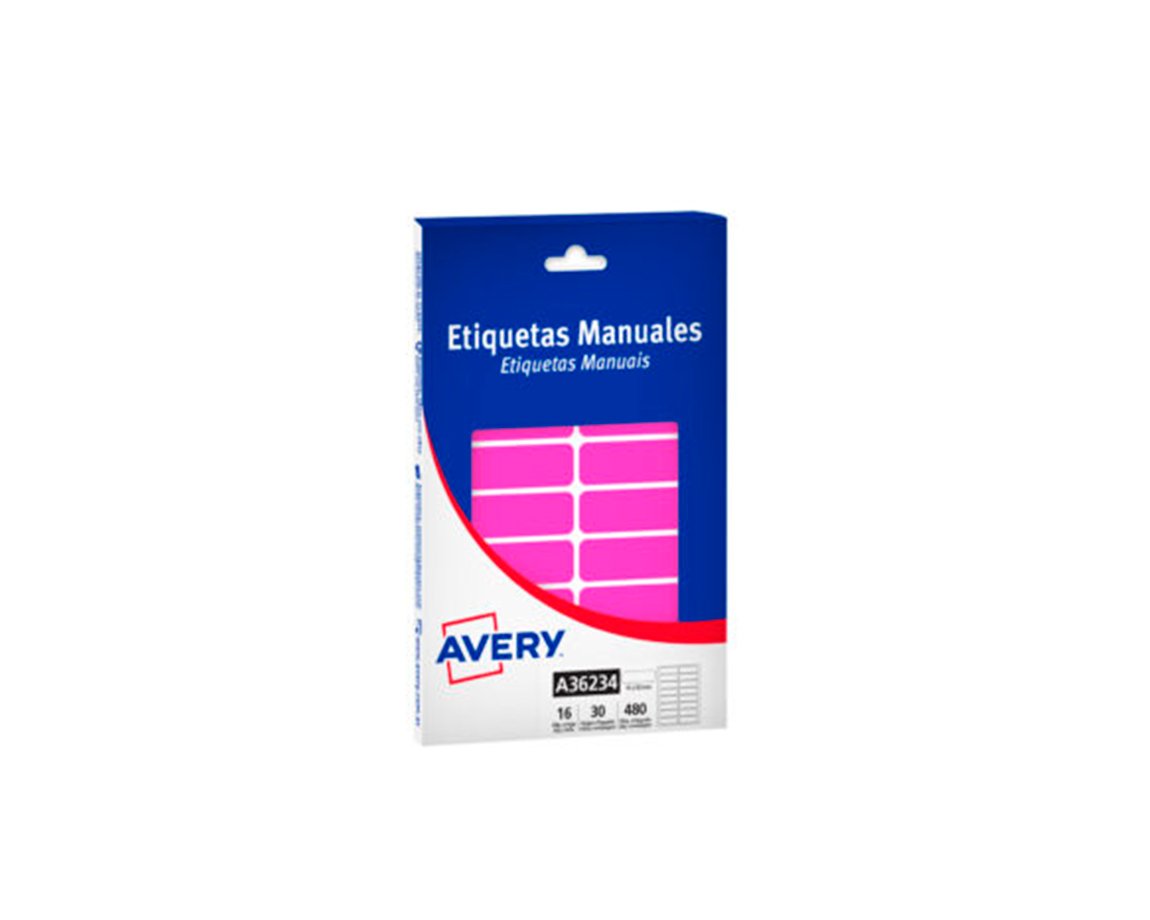 ETIQUETAS AVERY FLUO A36234 15x50 MM MAGENTA