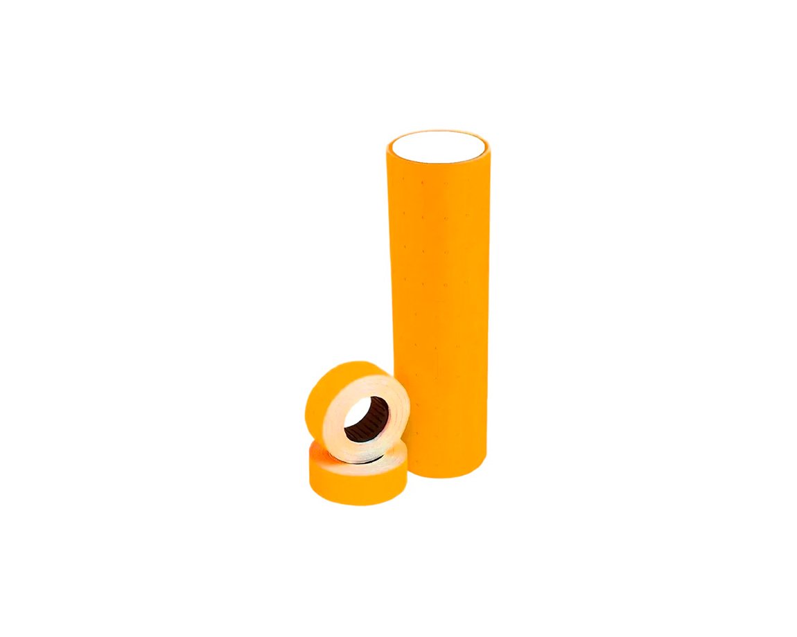 ETIQUETAS ROLLO TEORIA 6/8 DIG. NARANJA FLUO x 10 U.