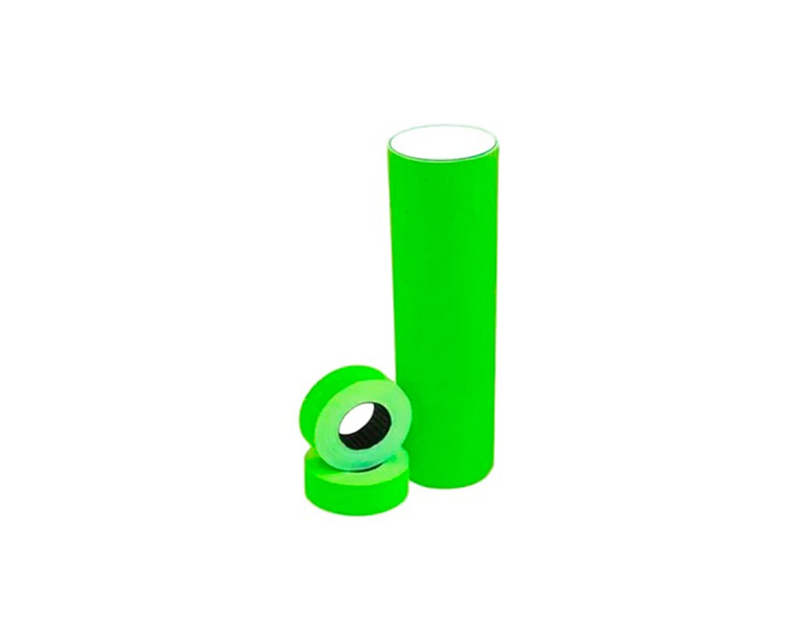 ETIQUETAS ROLLO TEORIA 6/8 DIG. VERDE FLUO x 10 U.