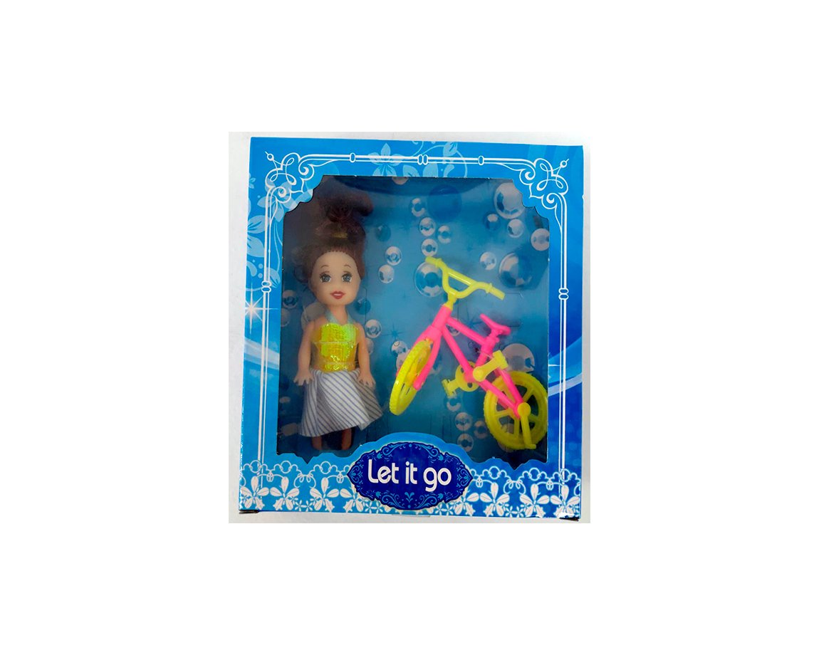 JUGUETE MUÑECA MINI 50510 C/BICI FUN TOYS