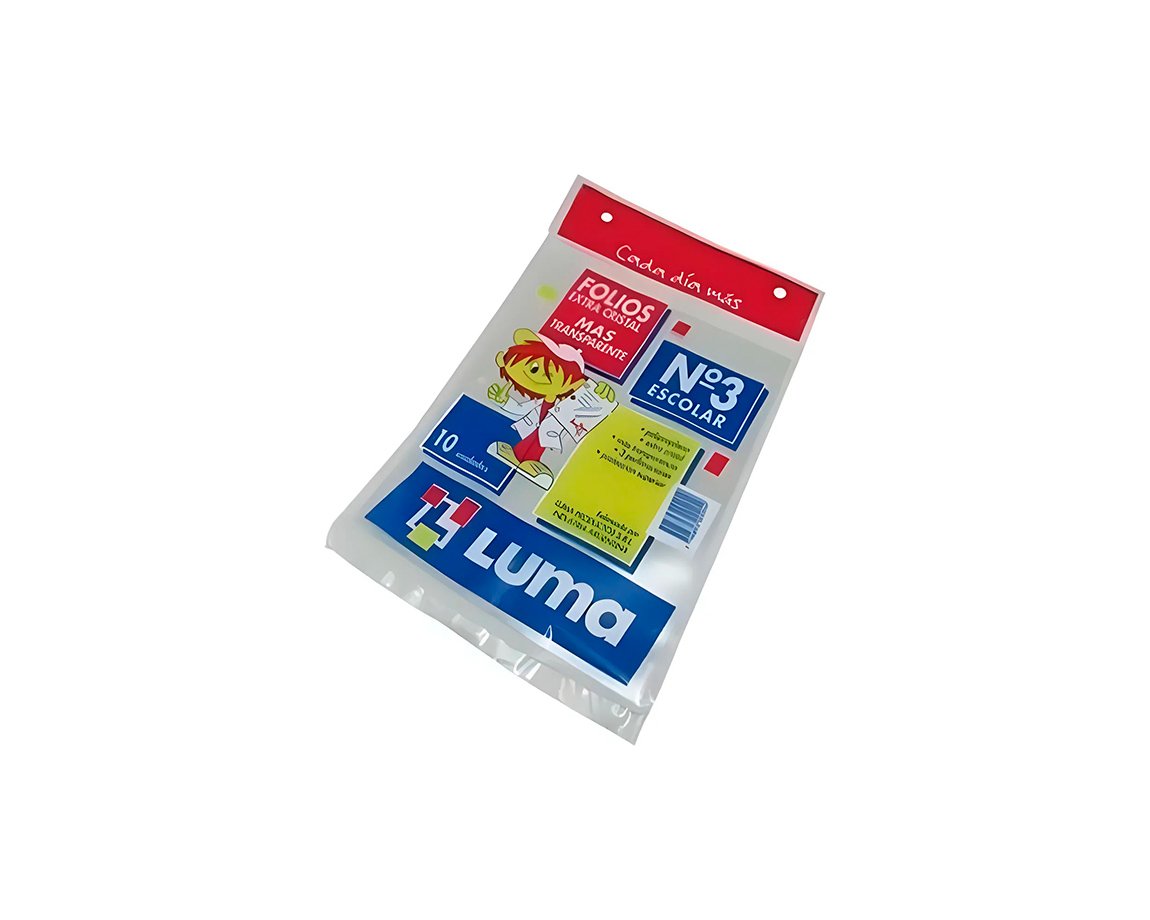 FOLIOS LUMA PESADO ESCOLAR x10 U. BLISTER