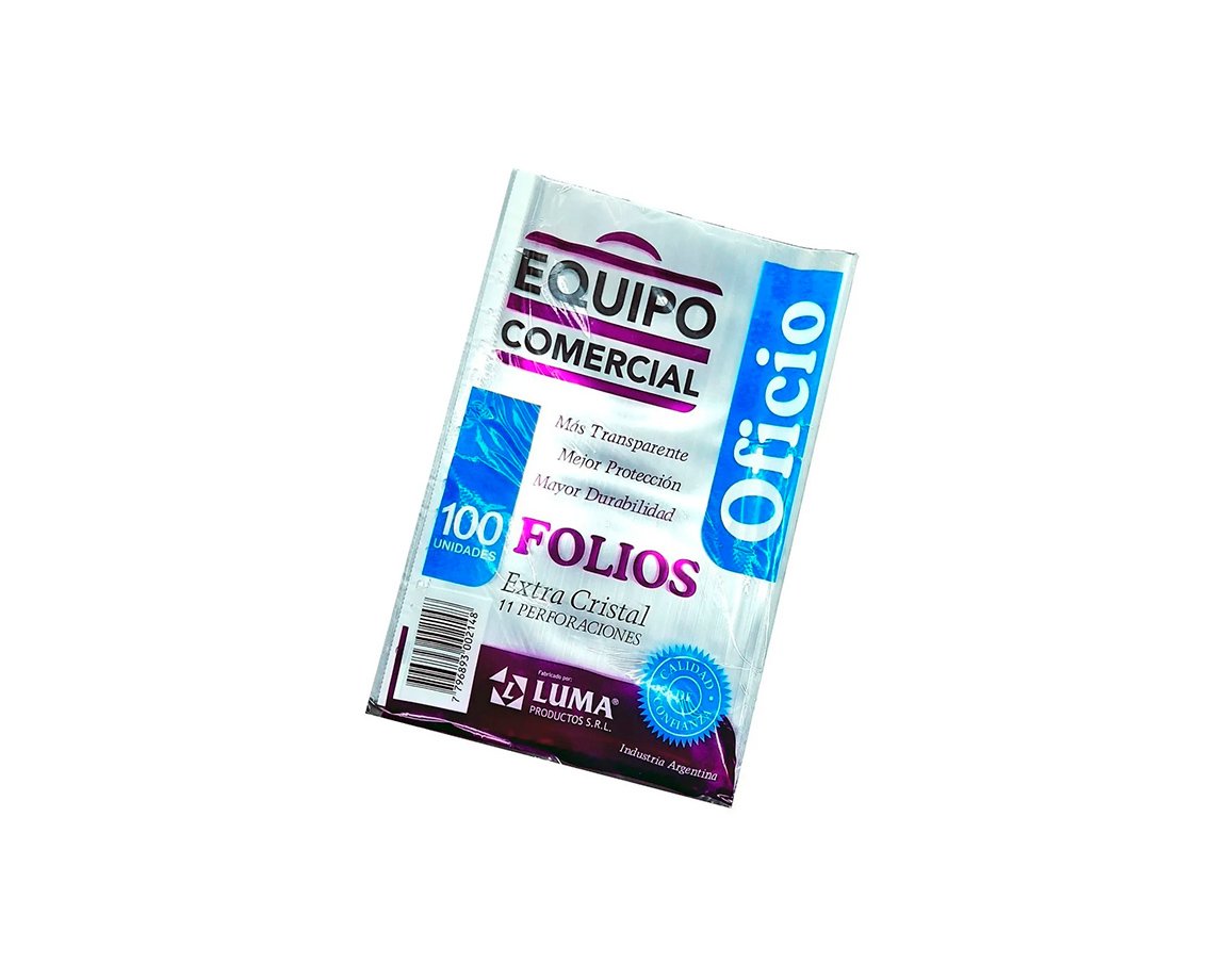 FOLIOS LUMA PPP OFICIO x100 U. EQUIPO COMERC.