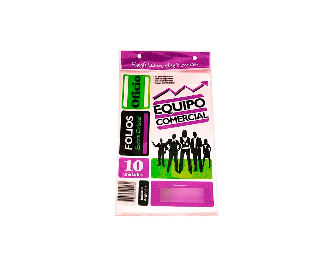 FOLIOS LUMA PPP OFICIO x10 U. EQUIPO COMERC.