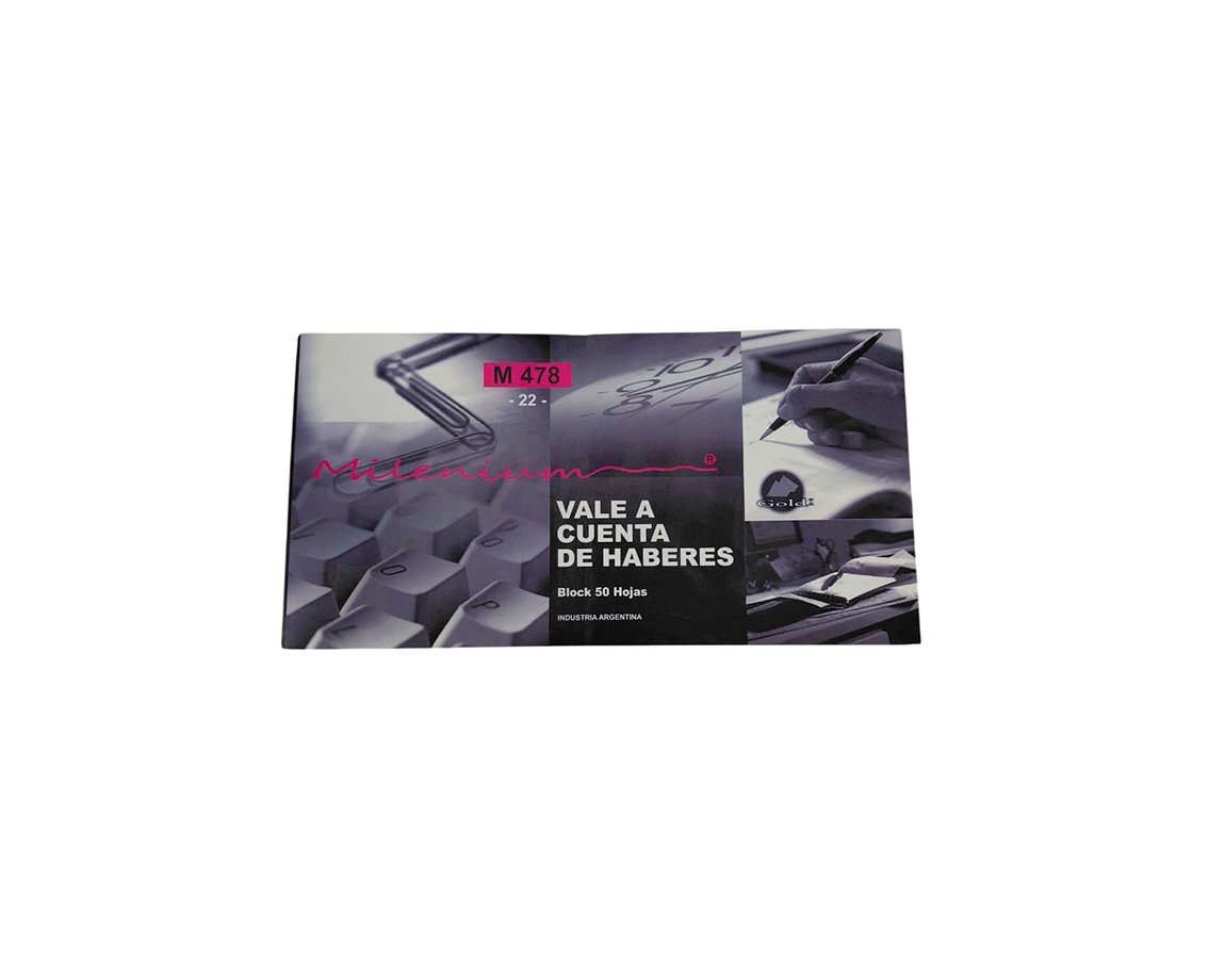 FORMULARIO M 478 VALE A CUENTA MILENIUM