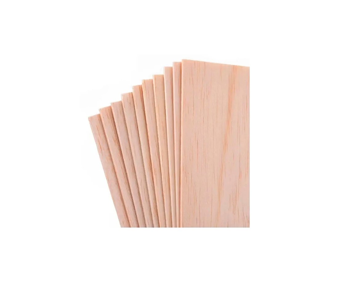 MADERA BALSA PLANCHA 91.5x7.6  1.0 MM x20 U.