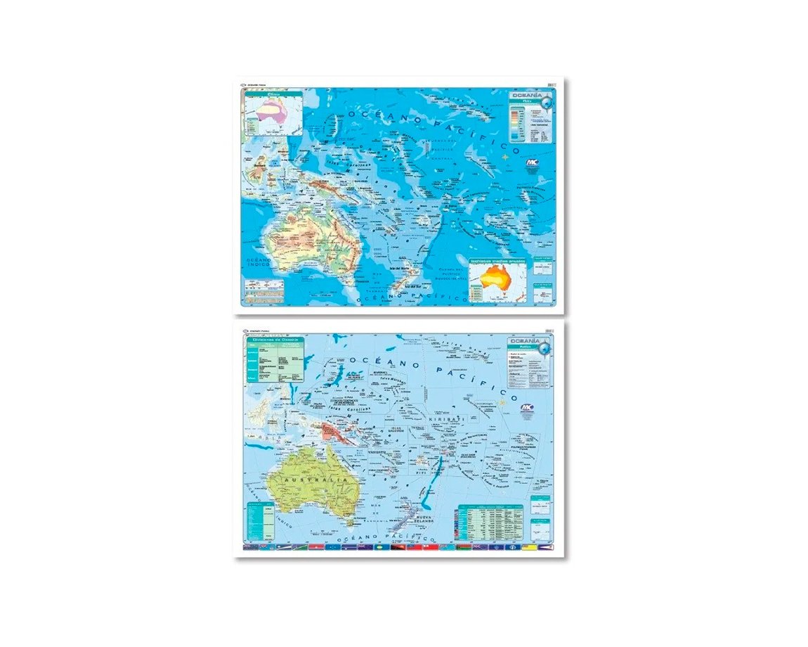 MAPAS PIZARRA MC 90x130 OCEANIA F/P DOBLE FAZ