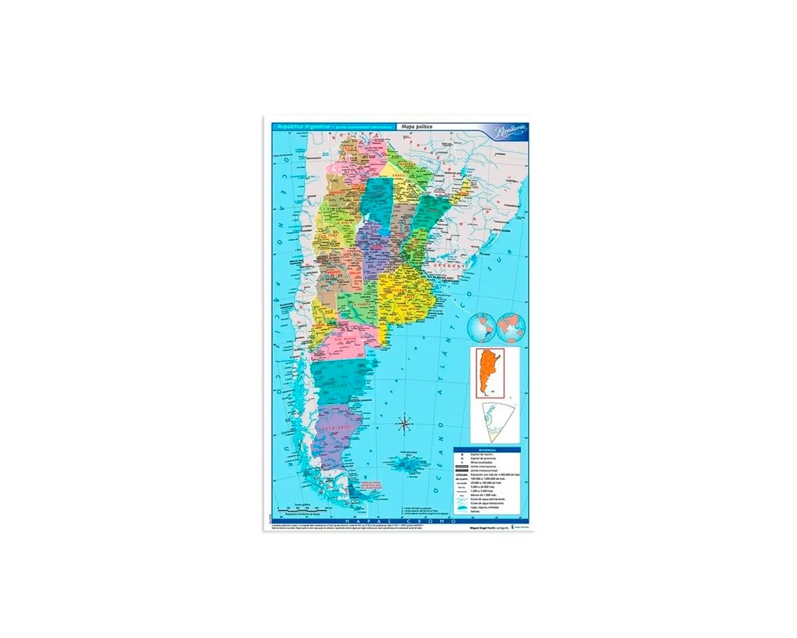 MAPAS RIVADAVIA CROMO BLOCK REP. ARGENTINA POL