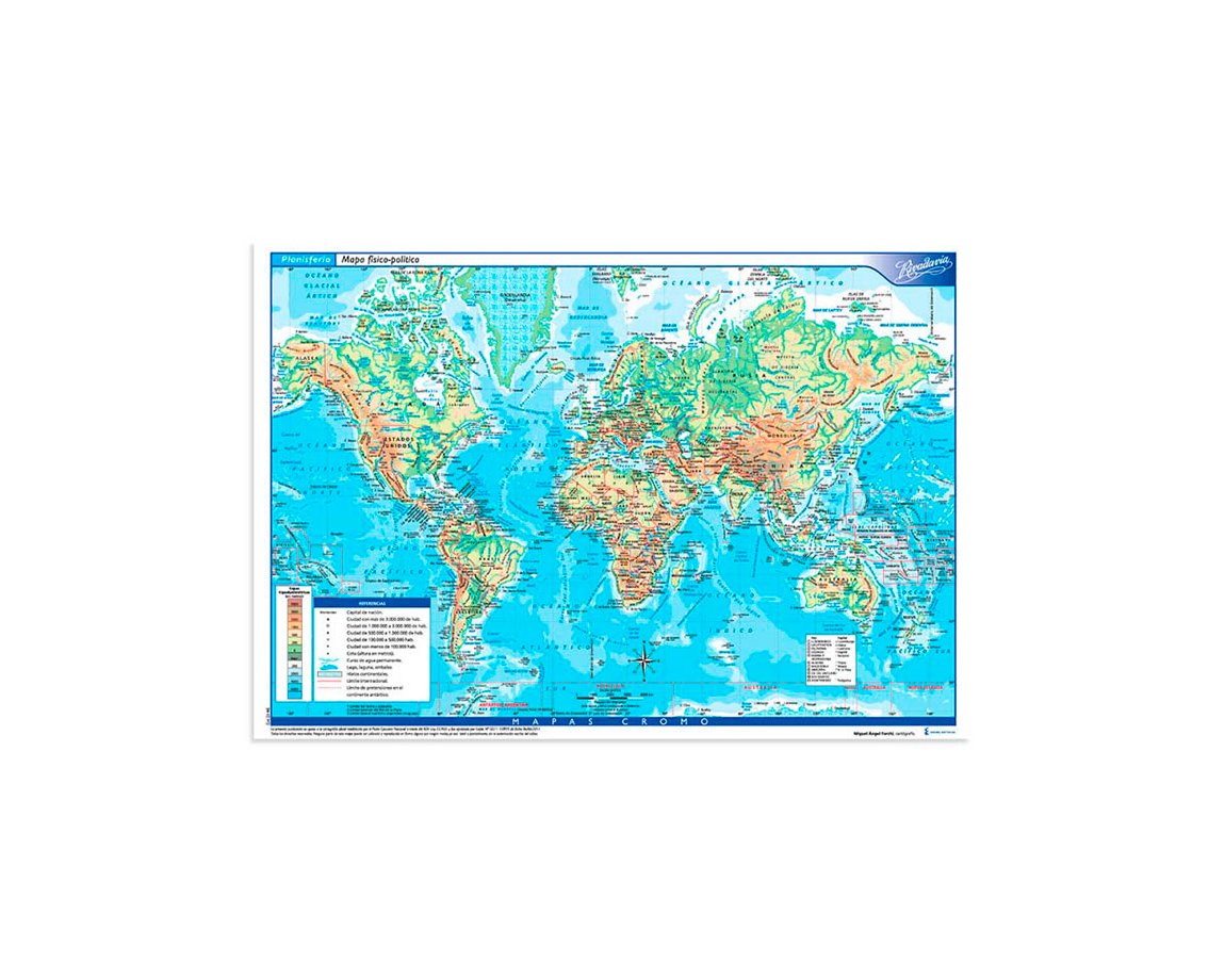 MAPAS RIVADAVIA CROMO BLOCK PLANISFERIO F/P