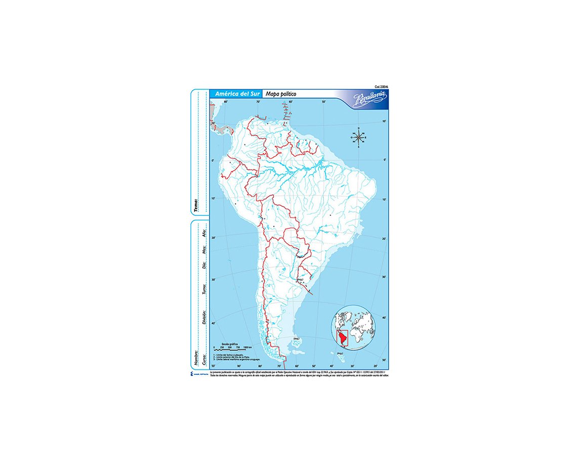 MAPAS RIVADAVIA CARTA BLOCK AMERICA SUR POL