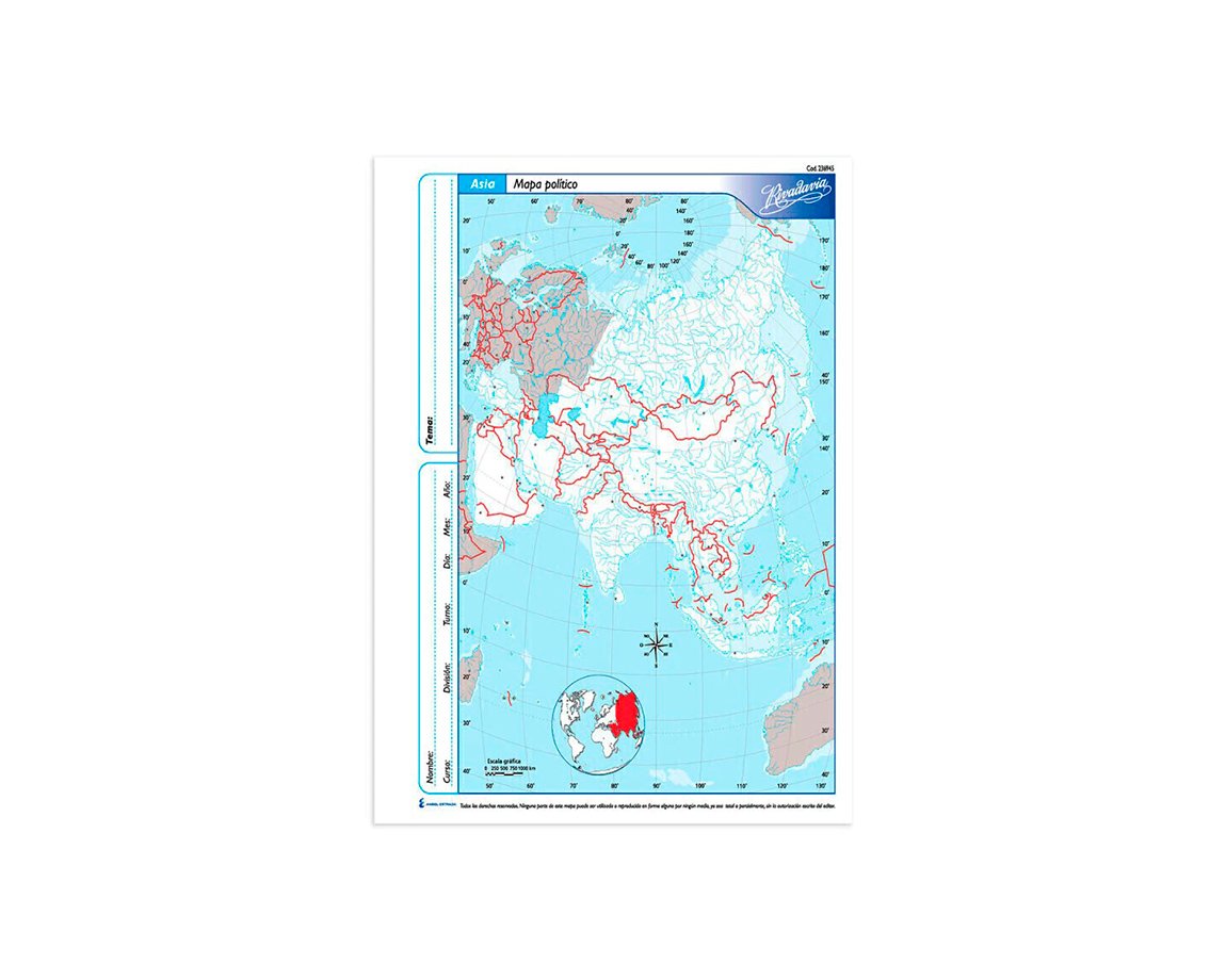 MAPAS RIVADAVIA CARTA BLOCK ASIA POL