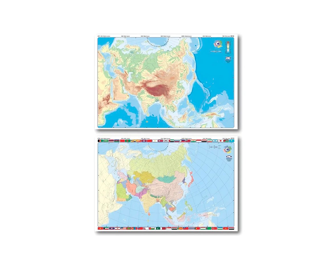 MAPAS PIZARRA MC 90x130 ASIA F/P DOBLE FAZ