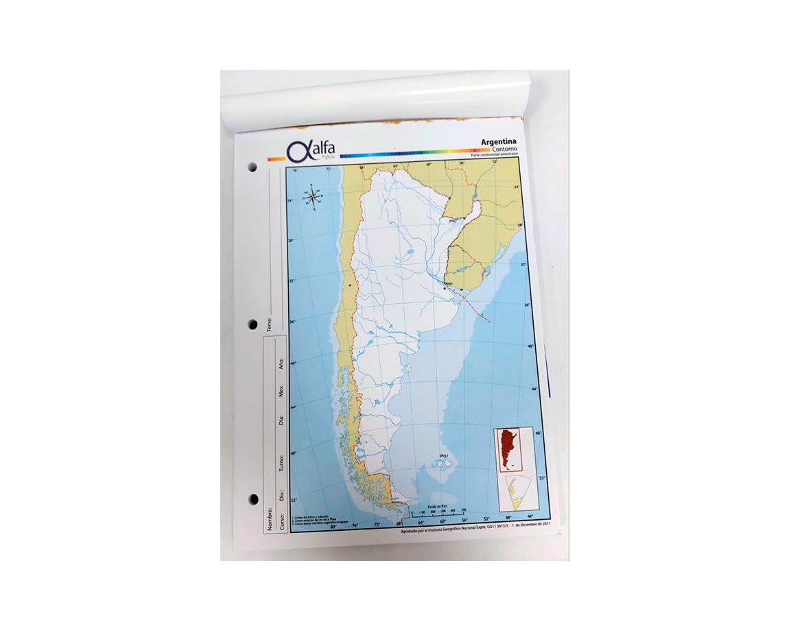 MAPAS ALFA Nro 3 CONTORNO ARGENTINA
