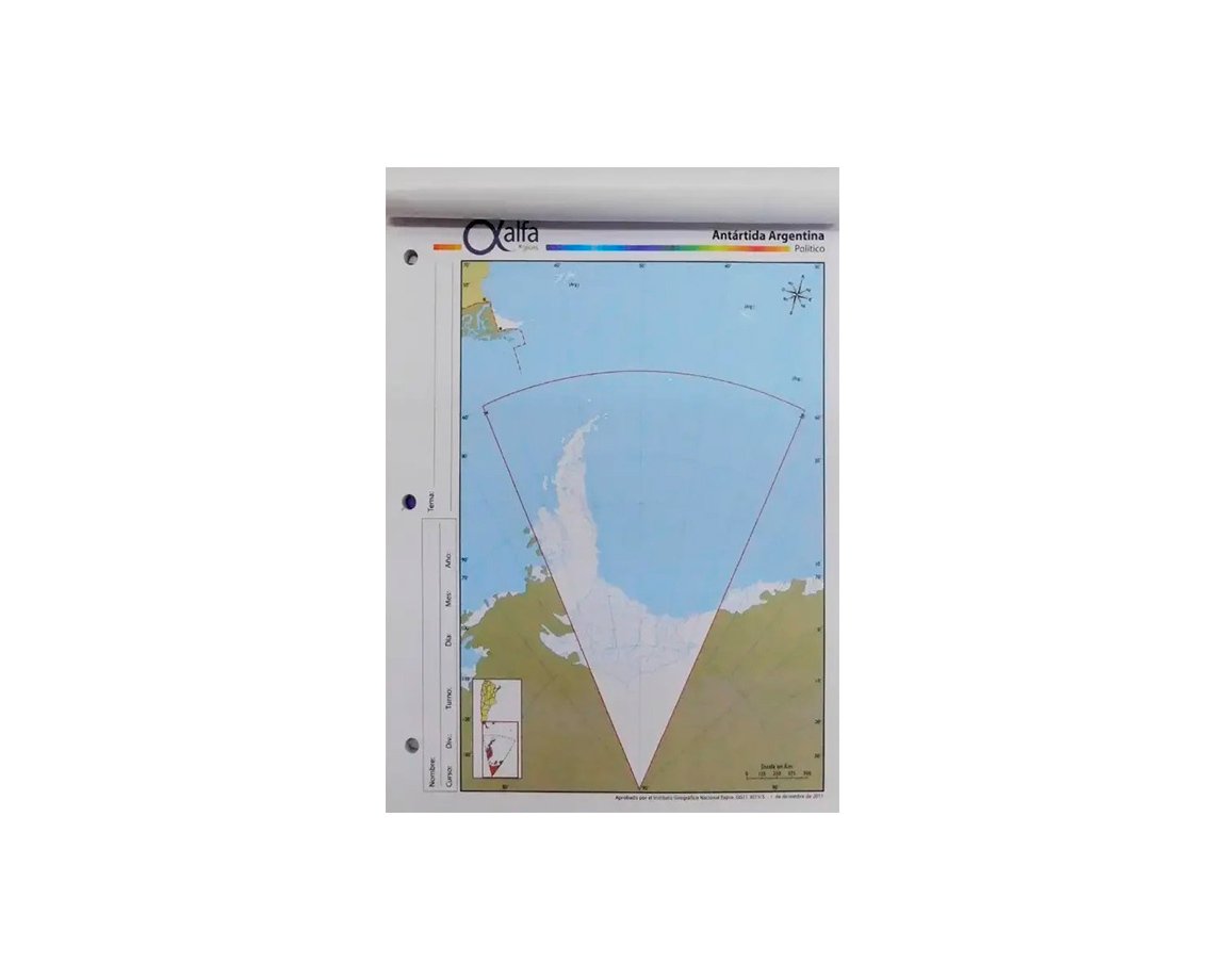MAPAS ALFA Nro 3 POLITICO ANTARTIDA ARGENTINA