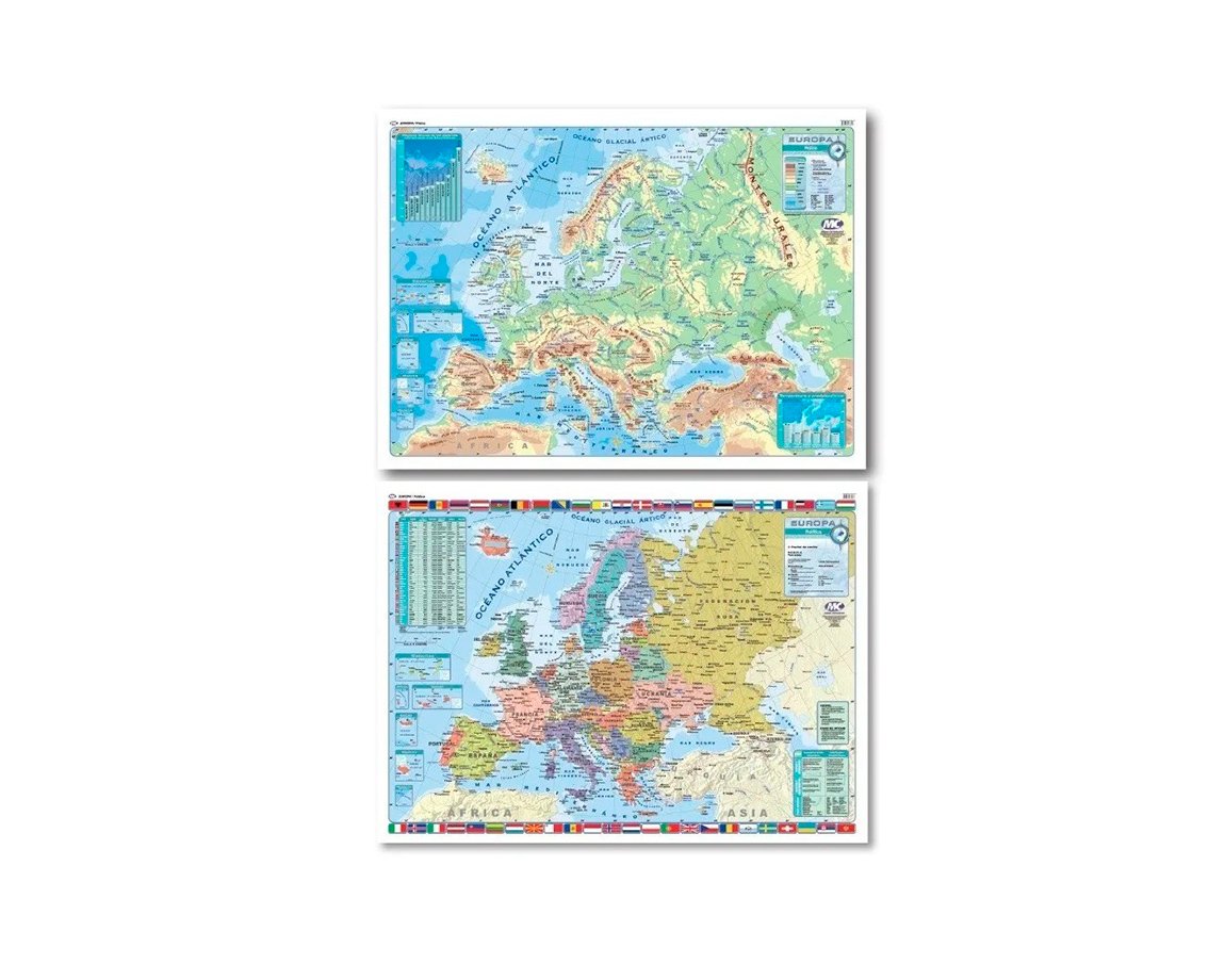 MAPAS PIZARRA MC 90x130 EUROPA F/P DOBLE FAZ
