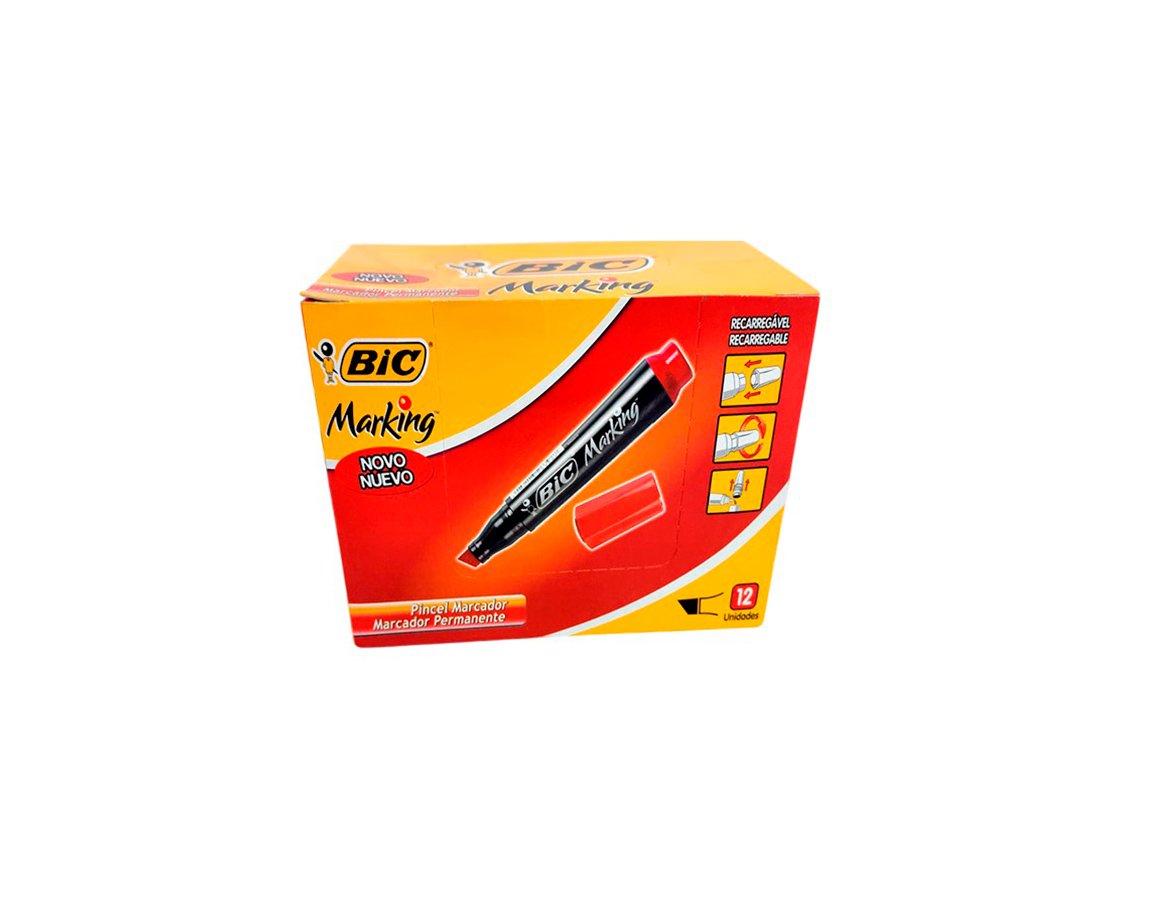 MARCADOR BIC MARKING 0.8MM ROJO P/CHATA REC x 12 u.