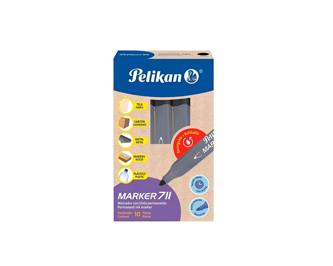 MARCADOR PELIKAN 711 SOLVENTE NEGRO P/RED